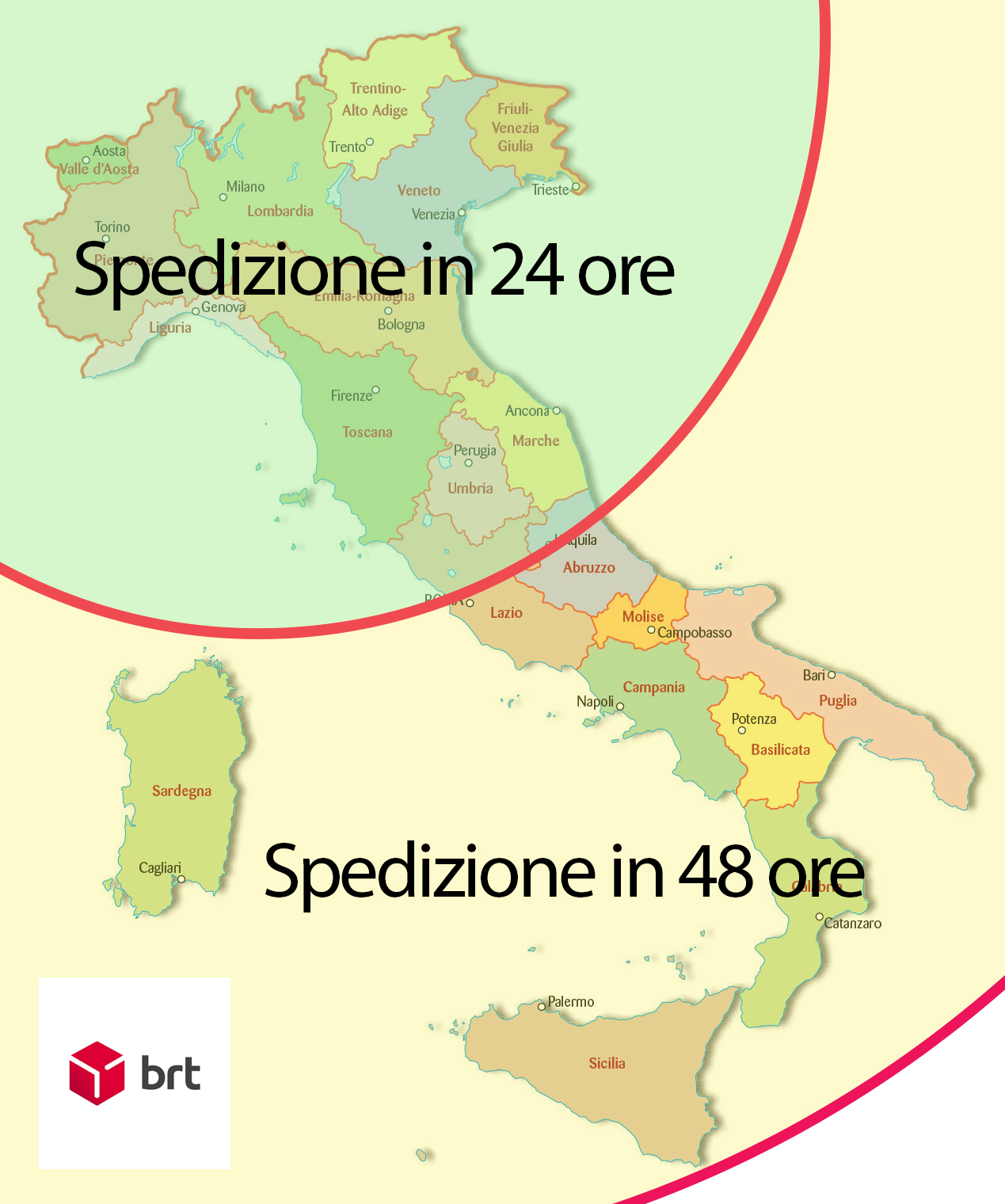 Planimetria italia spedizioni BRT